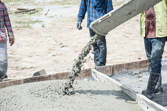 отгрузка бетона из миксера